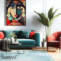 Sassyco Red & Black 1 Piece Canvas Abstract Wall Paintings-image-25