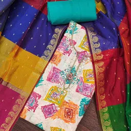 KALINI Printed Unstitched Dress Material-image-99