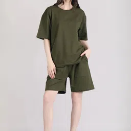 Raxedo Pure Cotton T-Shirt With Shorts Co-Ords-picture-34