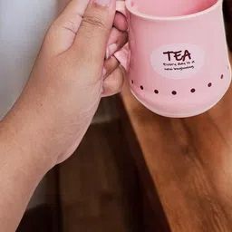 eleven to eleven decor Handmade Ceramic Multicolor Flask Cane Shape Tea Mugs (Set Of 6) image 2