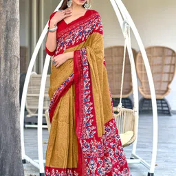 PEENGAX Batik Print Pure Cotton Bagru Saree-30