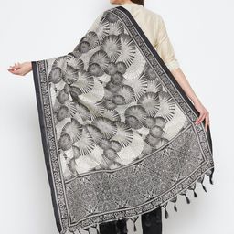 Clora Creation Black & White Printed Dupatta image 2
