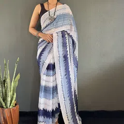 HERE&NOW Tie and Dye Dyed Ikat Saree-image-28