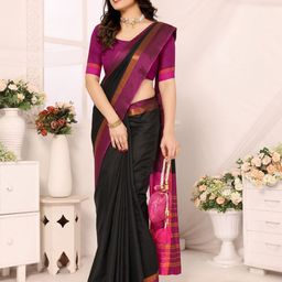 vj fashion Solid Kasavu Saree-picture-24