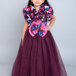 Pink Chick Floral Print Flutter Sleeve Ruffled Maxi Dress-picture-10
