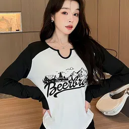StyleCast x Revolte Women Typography Printed Round Neck Top-image-91