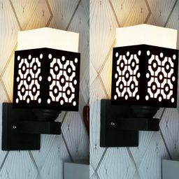 Gojeeva Brown Wood Square Wall Lamps-picture-11