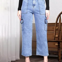 DressBerry Women Comfort Straight Fit High-Rise Light Fade Acid Wash Stretchable Jeans-picture-45
