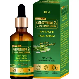 VITASTA Carboxyphenol 2% + Hyaluronic Sodium With Aloevera Acne Face Serum-30ml-40