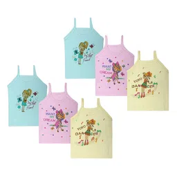 NEW TRINATH HOSIERY Girls Pack Of 6 Printed Cotton Camisoles-32