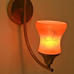 SOMIL Orange & White Printed Glass Cylinder Shaped Wall Lamp-image-73