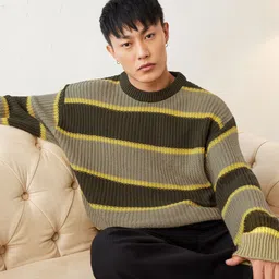 The Souled Store Men Striped Colourblocked Sweatshirt-62