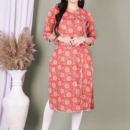 Indiwest Floral Printed Flared Angrakha Kurta-picture-31