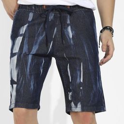 Campus Sutra Men Abstract Printed Mid-Rise Denim Shorts-picture-24