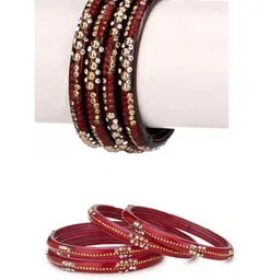 1ST TIME Set of 2 Maroon Glass Bangles-39