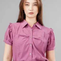 Kinjo Shirt Collar Top With Skirt Co-Ords-image-12