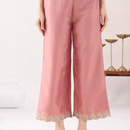 Mustard Women Knitted Ethnic Palazzos-image-25