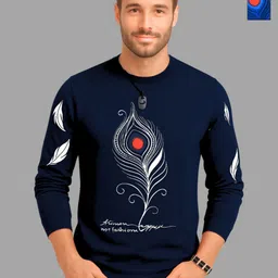 TICOSS Pack Of 2 Graphic Printed Long Sleeves Round Neck Cotton Regular Fit Casual T-shirt-image-45
