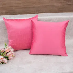 RoyalDeco Pink Set of 2 Square Cushion Covers-28