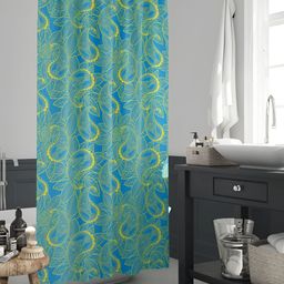 ArtzFolio Blue & Yellow Printed WaterproofShower Curtain-image-42