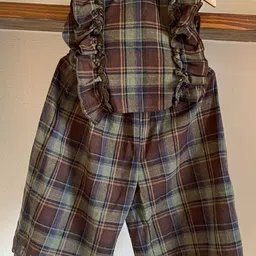 LULU & SKY Girls Checked Top with Palazzos-image-14
