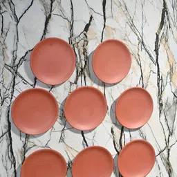 The handicraftian 8Pcs Red Terracotta Round Wall Plates-image-31