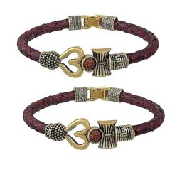 Divine souvenirs Unisex Set Of 2 Gold-Plated Artificial Beaded Wraparound Bracelets-5