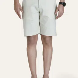 PERCH Men Solid Regular Fit Linen Shorts-image-36