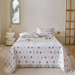 JC HOME Pink & Brown Printed Double Bed Superking Cover With Pillow Covers -2.3 x 2.5 m-image-45