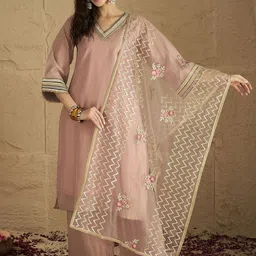 Varanga Women Solid Kurta with Palazzo & Dupatta-picture-30