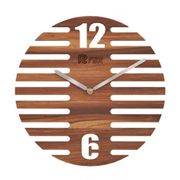 12 fox Brown Wooden Analogue Wall Clock-image-78