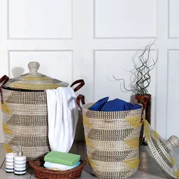 Pano Set Of 2 Green & Black Printed Laundry Bag-2