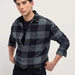 THE BEAR HOUSE Flannel Checked Relaxed Fit Pure Cotton Casual Shirt-picture-16