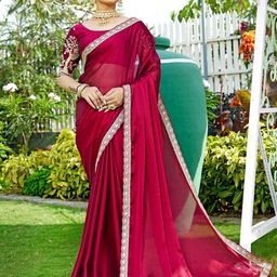 K 5 Fashion Embroidered Pure Chiffon Saree-image-26