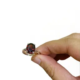 GenZcomplex Silver-Plated Brass Garnet Finger Ring-image-62