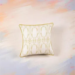 FREEDOM TREE Beige & Gold-Toned Abstract Square Cushion Covers-image-94