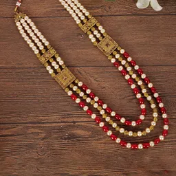 JIYANSHI FASHION Men Gold-Plated Pearls Beaded Layered Necklace-21