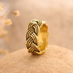 Voylla Gold-Plated Woven Wonder Intertwist Band Ring-41