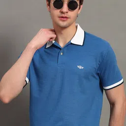GET GOLF Men Solid Polo Collar Cotton T-shirt-image-24