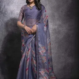 KALINI Zari Linen Blend Saree-image-8