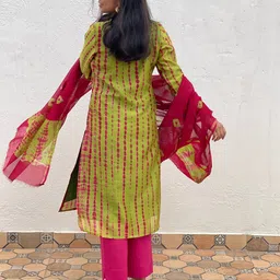 KALINI Women Printed Regular Kurta with Trousers & With Dupatta image 2