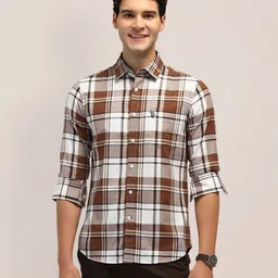U.S. Polo Assn. Men Spread Collar Tartan Checked Cotton Tailored Fit Casual Shirt-image-23