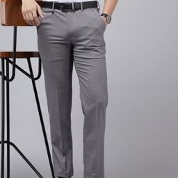 Van Heusen Men Checked Slim Fit Formal Trousers-picture-47