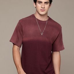 Moda Rapido Washed Effect Tie & Dyed Drop-Shoulder Sleeves Oversized Fit T-shirt-image-72