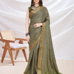 Mitera Geometric Printed Zari Tussar Saree-picture-2