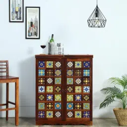 mudramark from pepperfry Siramika Sheesham Wood Bar Cabinet In Honey Oak Finish-picture-37
