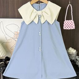 StyleCast x Revolte Girls Keyhole Neck Colourblocked A-Line Dress-image-7