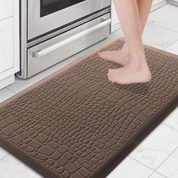 LUXEHOME INTERNATIONAL Coffee-Brown Textured Waterproof Antiskid Doormat-23