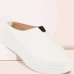 FAUSTO Women Colourblocked PU Slip-On Sneakers-54