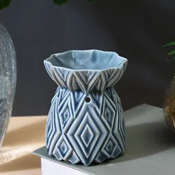 TAYHAA Blue Geometric  Textured Ceramic Candle Holder-image-70